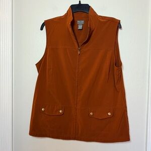 Chico's Rust Orange Zip-Front Sleeveless Vest - Size Large
